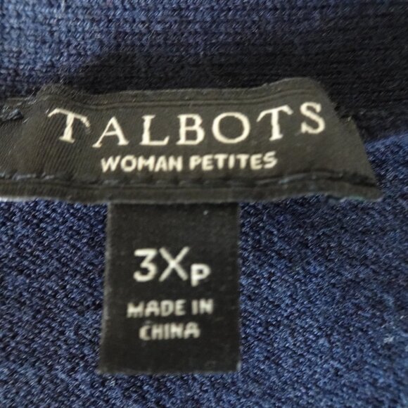 Talbots Tunic Top Women's Petite Plus Size 3X Blue 3/4 Sleeve Stretch - Picture 8 of 10